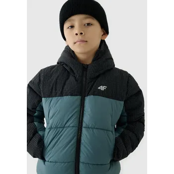 Chlapecká bunda Dětská bunda 4F Down Jacket M621 Dětská velikost: 140 / Barva: zelená