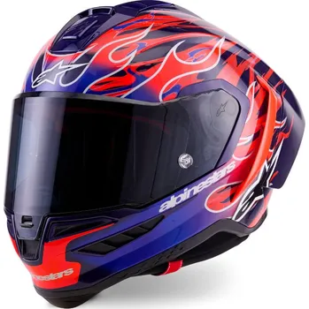 Helma na motorku Alpinestars Supertech R10 Flyte purple/red glossy vel. XL