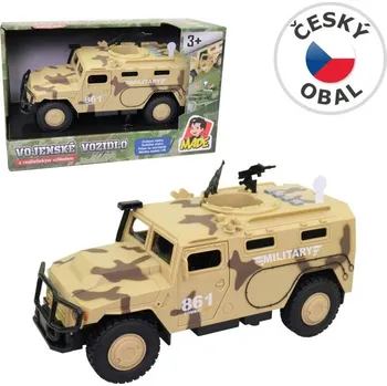 RC model tanku Vojenské auto, na baterie, světlo a zvuk, setrvačník