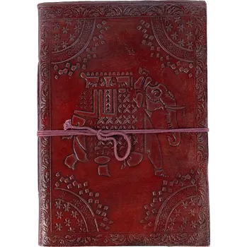 Umělecký papír Kožený zápisník Slon 2 - úzký, ruční výroba, Sittar mini