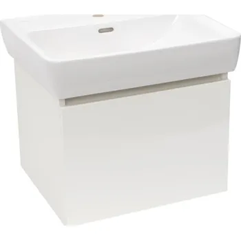 Šatní skříň Naturel Koupelnová skříňka s keramickým umyvadlem Laufen Project 52,5x40x45,3 cm bílá lesk PROJECT60BI