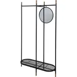 Černý kovový věšák na oblečení se zrcadlem Vence - 101*40*160 cm