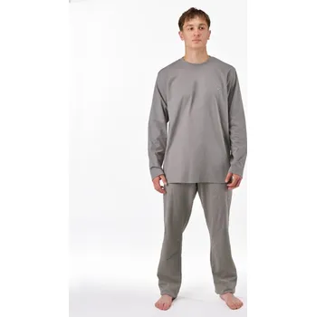 Pánské pyžamo Pánské pyžamo dlouhé 79195P - šedá peprmint - XXL