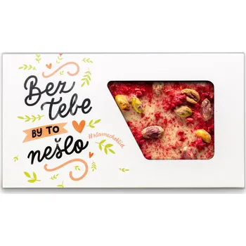 Čokoláda Choklid Bez tebe by to nešlo | Pistácie & Malina 60 g