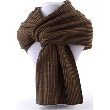 Módní doplněk Bugatti pánský pletený šál tmavě hnědý/světle hnědý 630205-870 | P700242