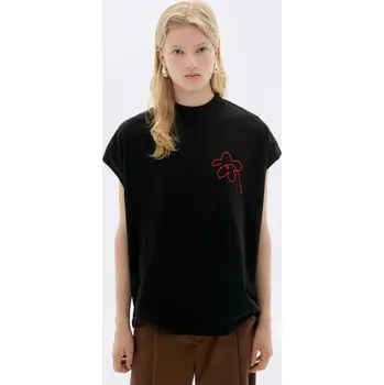 Dámské tričko Thinking MU Flower Cord Black Volta Tee BLACK M