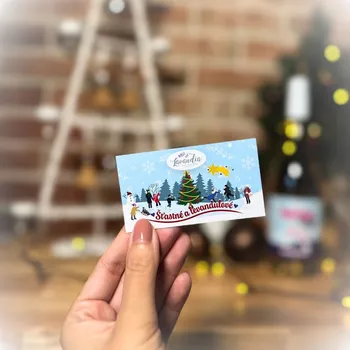 Dárková visačka Lavandia Vánoční vizitka - Levandulová jmenovka na dárek