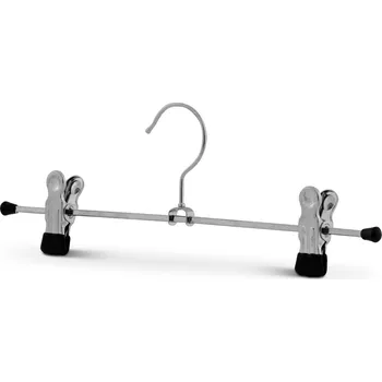 Ramínko MAWA kovové ramínko CLIP K, s klipy na kalhoty, protiskluzové, 30 cm, černé, 10 ks