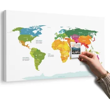 Obraz Dovido Obraz na korku výjimečná mapa světa s bílým pozadím