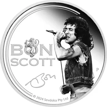 Perth Mint - Stříbrná mince 1 oz Proof Bon Scott 2024 - 31.1 g