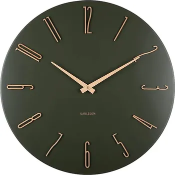 Hodiny Nástěnné hodiny Karlsson Esmerado 40 cm zelená barva KA6073GR 87X