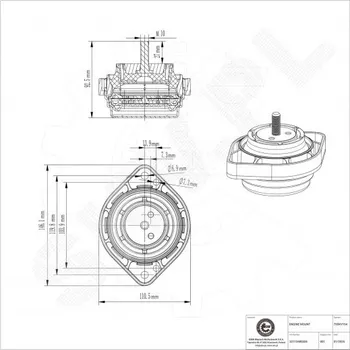 Zavěšení motoru Uložení motoru BMW X3 levá 22113400335 ESEN SKV