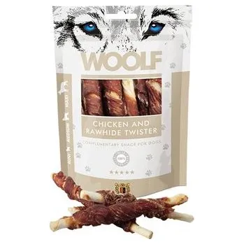 Pamlsek pro psa WOOLF pochoutka chicken and rawhide twister 100g