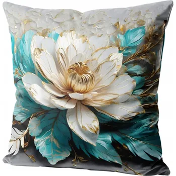 Povlak na polštářek VELUROVÝ POVLAK NA DEKORAČNÍ POLŠTÁŘ 45x45 cm - VELUR, KVĚTINOVÝ VZOR 248