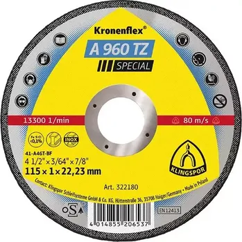 Příslušenství k brusce Kotouč řezný 125x1,0mm rovný A960TZ KLINGSPOR bal. 25ks