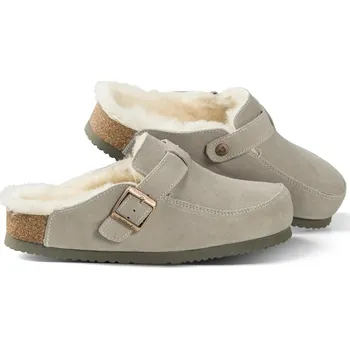 Dámské pantofle Kožené pantofle s kožešinou Fellhof ELVAS Velikost: 41, Barva: šedá