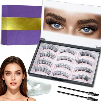 Umělé řasy MAGNETICKÉ ŘASY 12 kusů DLOUHÉ A ODOLNÉ + KLEŠTIČKY NA ŘASY + KARTÁČEK NA ŘASY