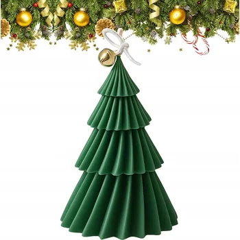 Svíčka Vánoční stromek Tmavě zelená Zelená