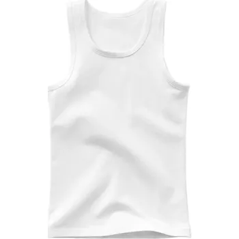 Dětská móda Dětské bílé bavlněné tílko Jednobarevné tričko bez rukávů s O výstřihem Pohodlný letní top pro chlapce a dívky Měkký prodyšný materiál 6