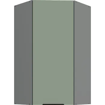 Kuchyňská linka Horní rohová skříňka Aria ANT 60x60 GN-108 1F (45°) Barva korpusu: Antracit, Barva dvířek: SA - Aquamarine AFM