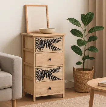 Komoda Komoda ZOFIA se 4 zásuvkami - boho design, 40 x 29 x 73 cm