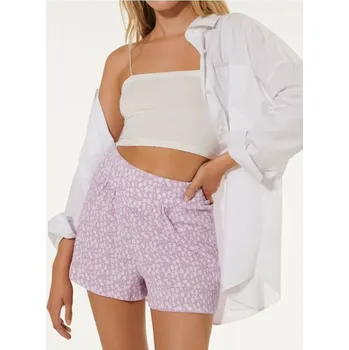 Dámské kraťasy Sinsay - Kraťasy s květinovým vzorem - levandulová - 6018M-04P - 6018M-04P-S