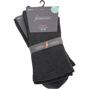 Olet Zdravotní elastické rozšířené froté antibakteriální diabetické ponožky 91119 Ponožky: 43 - 46