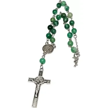 Růženec Achát zelený, růženec se zapínáním