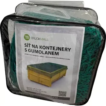 Síť na náklad Krycí síť na kontejnery 3,5 x 8 m s gumolanem