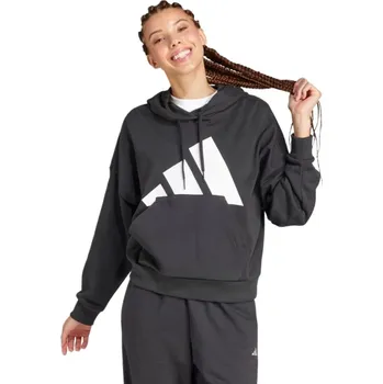 Dámská mikina Dámská mikina s kapucí ADIDAS-W BL FT HD BLACK/WHITE Černá XS