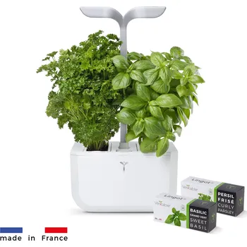 Květináč Véritable Exky CLASSIC - Automatický květináč s regulací osvětlení, bílá + 2 bylinkové náplně