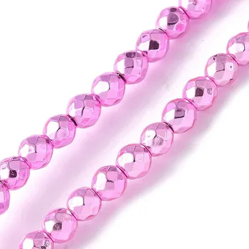 Dětské navlékací korálky Hematit fasetovaný 3 mm (návlek 115 - 120 korálků)