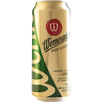 Pivo Wernesgrüner Pils 4,9% 0,5 l plech