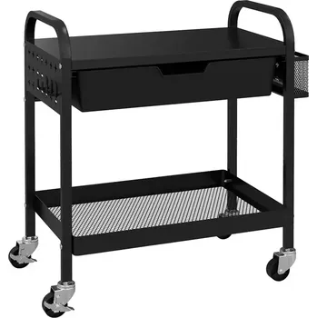 Servírovací stolek Servírovací stolek, kolečka, kov, černá, YUMBA