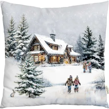 Bytový textil DARRÉ Povlak na polštářek 40 x 40 cm Vánoce na chalupě