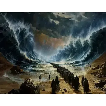 Diamantové malování NORIMPEX Diamantové malování Mojžíšův průchod mořem 30x40cm