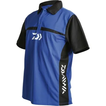 Pánské tričko Daiwa rybářské tričko Team Polo Blue/Black vel. M