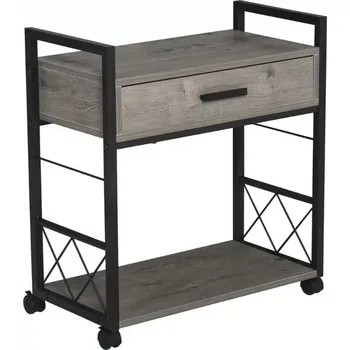 Servírovací stolek Servírovací stolek, kolečka, kov, dřevo, černá, šedá, SPARKS