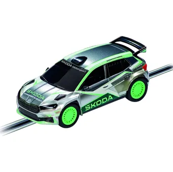 autodráha Auto Carrera GO!!! Škoda Fabia RS Rally 2 plast 9cm zelené na kartě