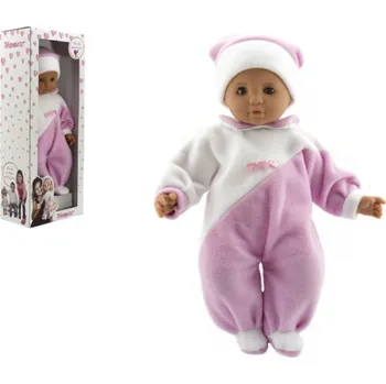 Panenka Panenka/Miminko Hamiro 50cm, látkové tělo overal růžovobílý v krabici 24x60x15cm