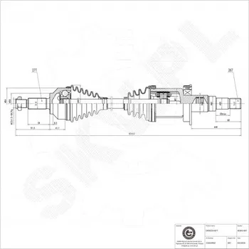 Poloosa kola Přední pravá hnací hřídel Jaguar X-Type I C2S24982 ESEN SKV