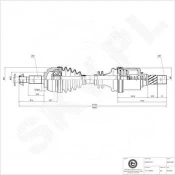 Poloosa kola Přední levá hnací hřídel Renault Grand Scenic II Megane II Scenic II 7711135420 ESEN SKV