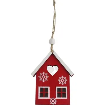 Vánoční ozdoba Vánoční dekorace k zavěšení 2 domečky Vánoční dekorace k zavěšení