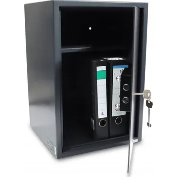 Trezor Masivní kancelářský trezor na klíč, pancéřová pokladna 48L, grafitový