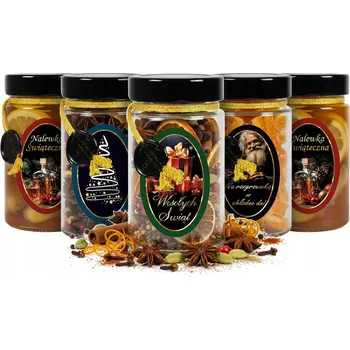 Sklenice 5x Zavařovací Sklenice ARIA 245ml RĘCZNIE ZDOBIONE SKLENICE jako VÁNOČNÍ DÁREK