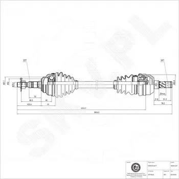 Poloosa kola Přední levá hnací hřídel Opel Astra G Zafira A 374323 ESEN SKV
