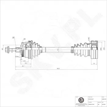 Poloosa kola Přední pravá hnací hřídel Audi A4 VW Passat 8D0407272AP ESEN SKV