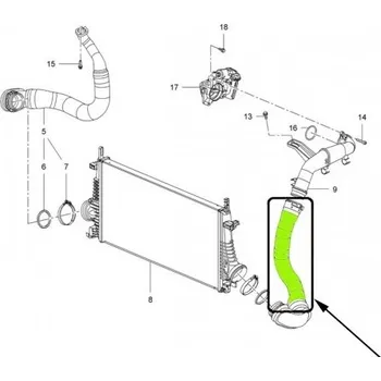 Chladič motoru Potrubí mezichladiče Opel Insignia 0860118 WRC Original Parts