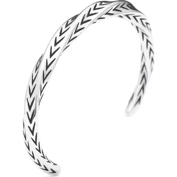 Náramek B-TOP Pánský pevný kroucený náramek z nerezové oceli se šipkovými motivy