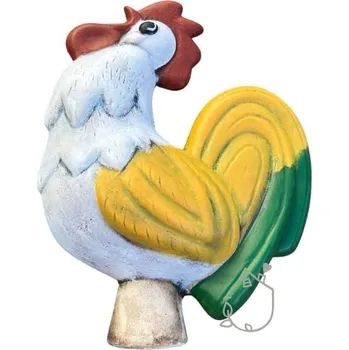 Zahradní dekorace Ozdoba na plot kohout Jasník keramický, ručně malovaný